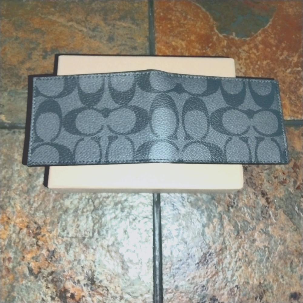 Coach Black and Gray Key & Card Holder